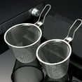 thumbnail image 4 of Stainless Steel Fry Basket - Fine Mesh Food Strainer for Noodles, Dumplings & Hot Pot - Kitchen Colander with Handle for Frying, Draining & Serving, 4 of 4
