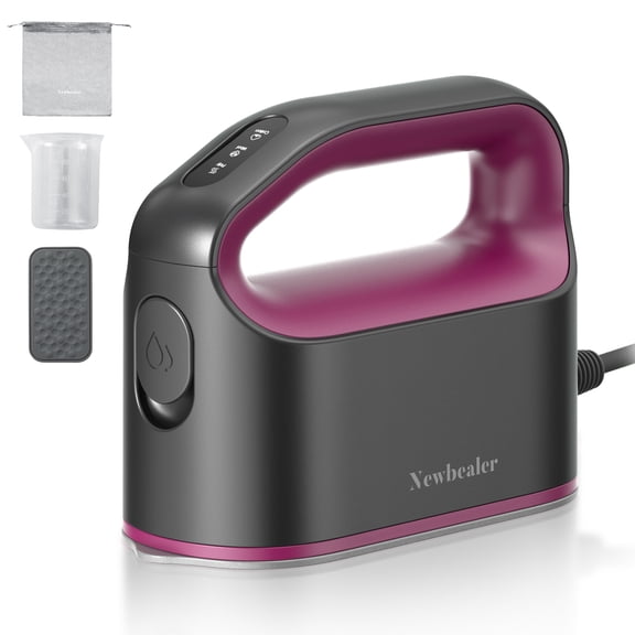 Newbealer Travel Steam Iron,1200W Handheld Steamer for Clothes,3 Levels Steaming&Dry Ironing,Low-temperature protective panel,Drip-free tank,Self-Cleaning
