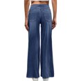 thumbnail image 3 of High Waist Women Stretchy Wide Leg Jeans Casual Pull on Denim Pants, 3 of 5
