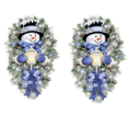 thumbnail image 1 of ZHAOCHENG Pegatinas de pared navideñas, 2 piezas, diseño de corona de muñeco de nieve, pegatinas decorativas, álbumes de fotos de bricolaje, decoraciones de vidrio para pared de coche y ventana (17,7, 1 of 5