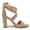 Beige, variant on Dellytop Womens Lace Up Chunky Ankle Strappy Pumps High Heels Sandals