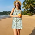 thumbnail image 3 of Balery Bees Vestidos de verano para mujer con estampado: vestido holgado sin mangas, vestido playero informal y cómodo para días calurosos., 3 of 7