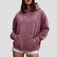 thumbnail image 6 of Kaprioy Womens Oversized Acid Wash Hoodie Unisex Heavyweight Cotton Hoodies Fleece Vintage Washed Sweatshirt Fall Fashion Clothes Pink, XL, 6 of 6