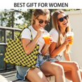 thumbnail image 5 of Large Capacity Tote Bag,Yellow and Black Checkerboard Checkered Pattern Handbag Fashion Luxury Tote Bag,15.7"x13"x 5.1" Inches,Laptop Compatible, 5 of 6