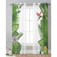 thumbnail image 5 of Green Leaves Banana Tropical Jungle Plant Sheer Curtains for Living Room ration Window Curtains Kitchen Tulle Voile Curtains, 5 of 7