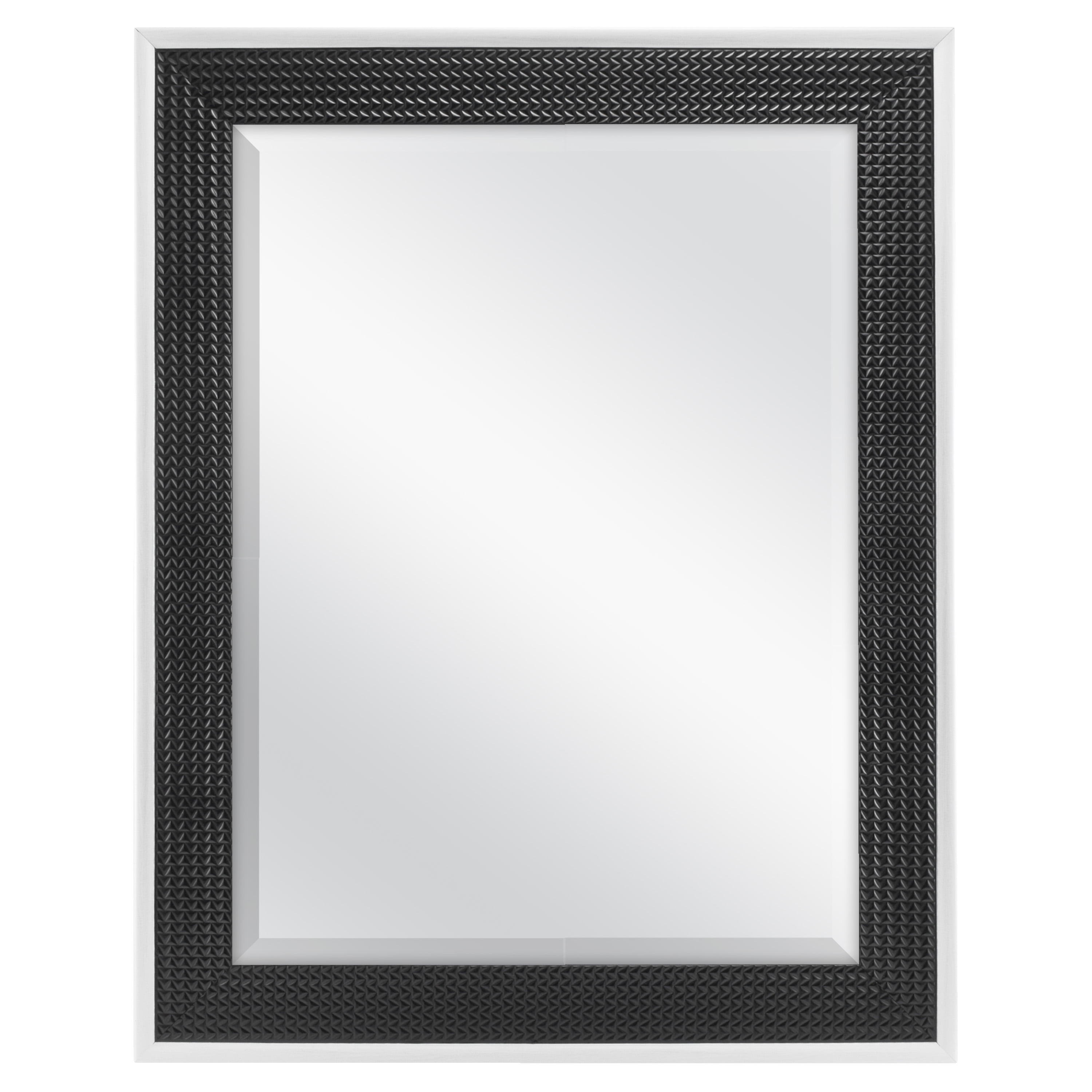 Better Homes & Gardens 23x29 Inch Black Geometric Beveled Wall Mirror