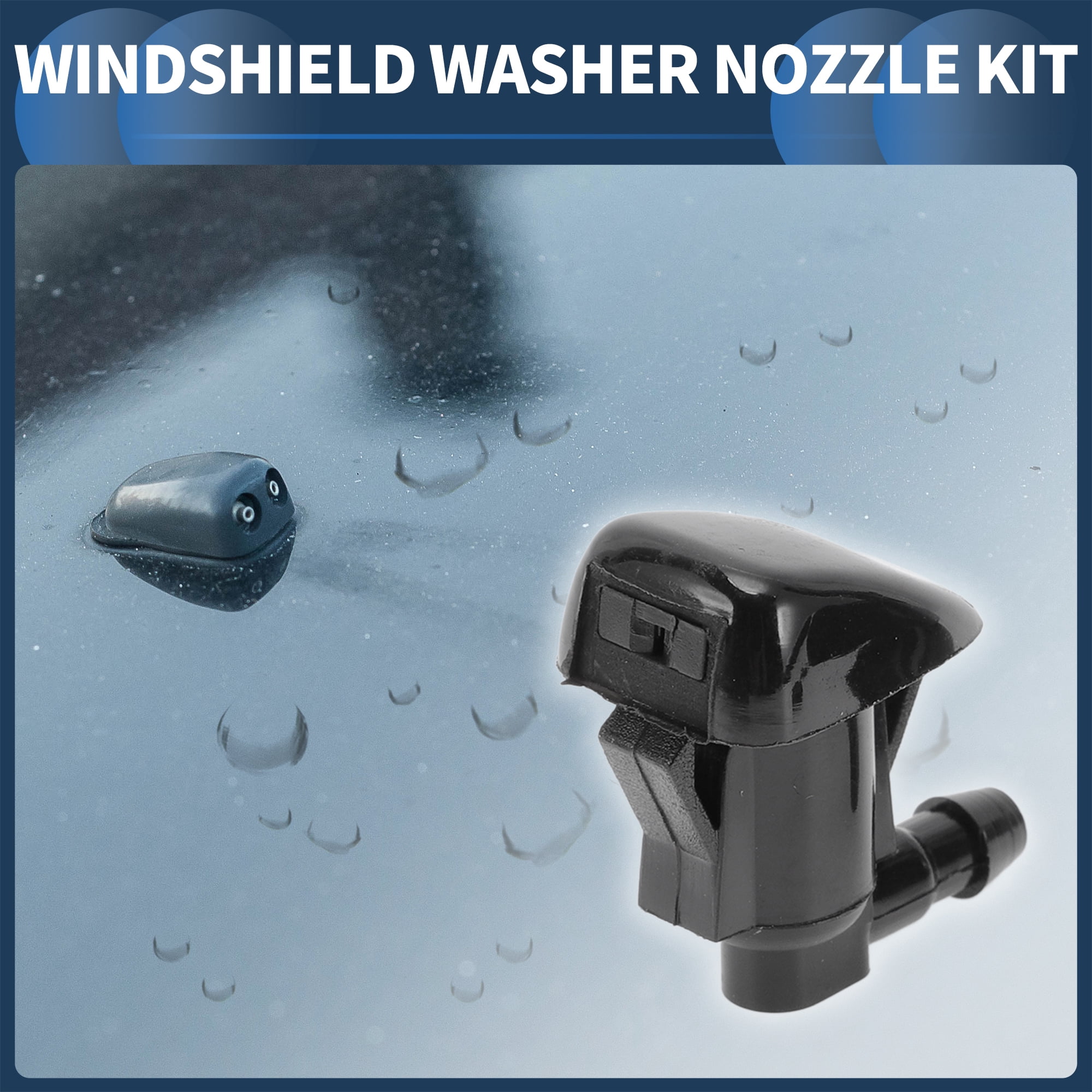 Unique Bargains Windshield Washer Nozzle Kit for Toyota Sienna 2004-2010 Black