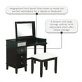 thumbnail image 3 of Linon Ensemble de Coiffeuse en Bois Eva avec Miroir, Noir, 3 of 25