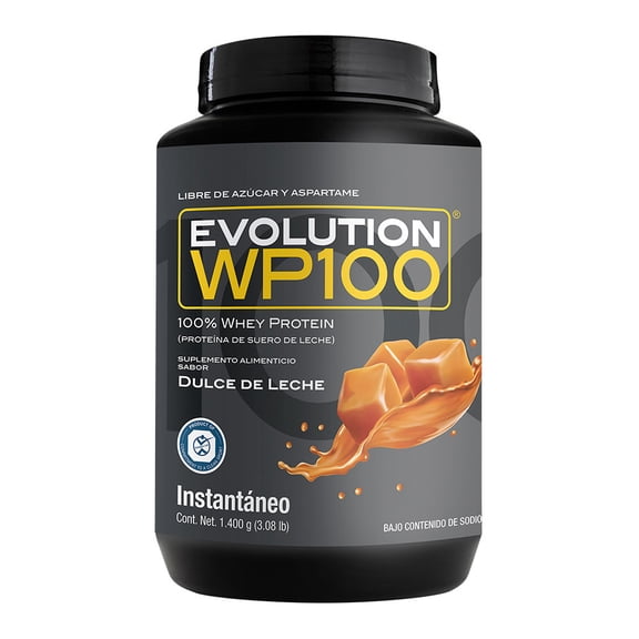 Proteína de suero de leche Evolution Nutraceutical WP100 sabor Dulce de leche Bote de 1400g