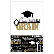 Amscan Key To Success Plastic Graduation Tablecloths, 52" x 103", Multicolor, Pack Of 6 Tablecloths