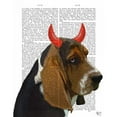 thumbnail image 3 of Fab Funky 15x18 Black Modern Framed Museum Art Print Titled - Basset Hound and Devil Horns, 3 of 5