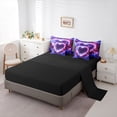 thumbnail image 5 of Homewish Kawaii Butterfly 7pcs Bedding Comforter Set,3D Chic Flower Queen Bedding Sets,Pink Purple Queen Sheet Sets For Men Women,Super Cozy Room Decor Reversible, 5 of 8