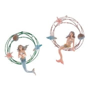 Katherine's Collection Mermaids Coral Swing Christmas Holiday Ornaments Set of 2