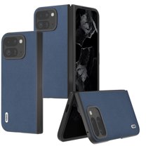 for Google Pixel 9 Pro Fold Case, Premium Leather Thin Slim Folding Plain Phone Cover Soft Bumper Shockproof Skin Friendly Feeling Protection Case for Pixel 9 Pro Fold,Blue