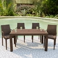 thumbnail image 2 of LeisureMod Mace Modern Weave Design Rectangular Outdoor Patio Dining Table in Brown, 2 of 7