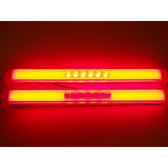 (2) " GLO BAR " Clear Red 28 LED 17" Trailer Truck Stop Turn Brake Tail Lights