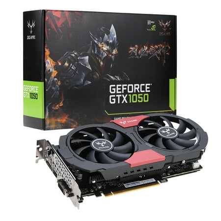 Graphics Card Dvi Port Colorful NVIDIA GeForce GTX iGame 1050 GPU 2GB 128bit Gaming 2048M GDDR5 PCI-E X16 3.0 Video Graphics Card DVI+HDMI+DP Port with Two Cooling Fans ()