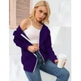 thumbnail image 3 of Women Casual Long Sleeve Hoodie Jacket Zip Up Sweatshirt with Pockets, 3 of 7
