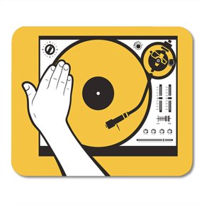 SIDONKU Record Turntable Hand Scratching Vinyl Needle Scratch Rave Remix Mousepad Mouse Pad Mouse Mat 9x10 inch