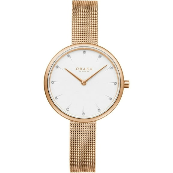 Obaku Womens Watch Stainless Steel White Dial Quartz V233LXVIMV Water Resistant