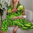 thumbnail image 6 of KLL Cactus And Succulents Print Women's Long Sleeve Pajamas with Pants Sleepwear Loungewear 2 Set-XX-Large, 6 of 8