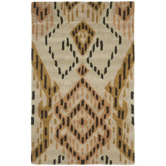 SAFAVIEH Wyndham Donella Abstract Wool Area Rug, Brown/Ivory, 2'6" x 4'