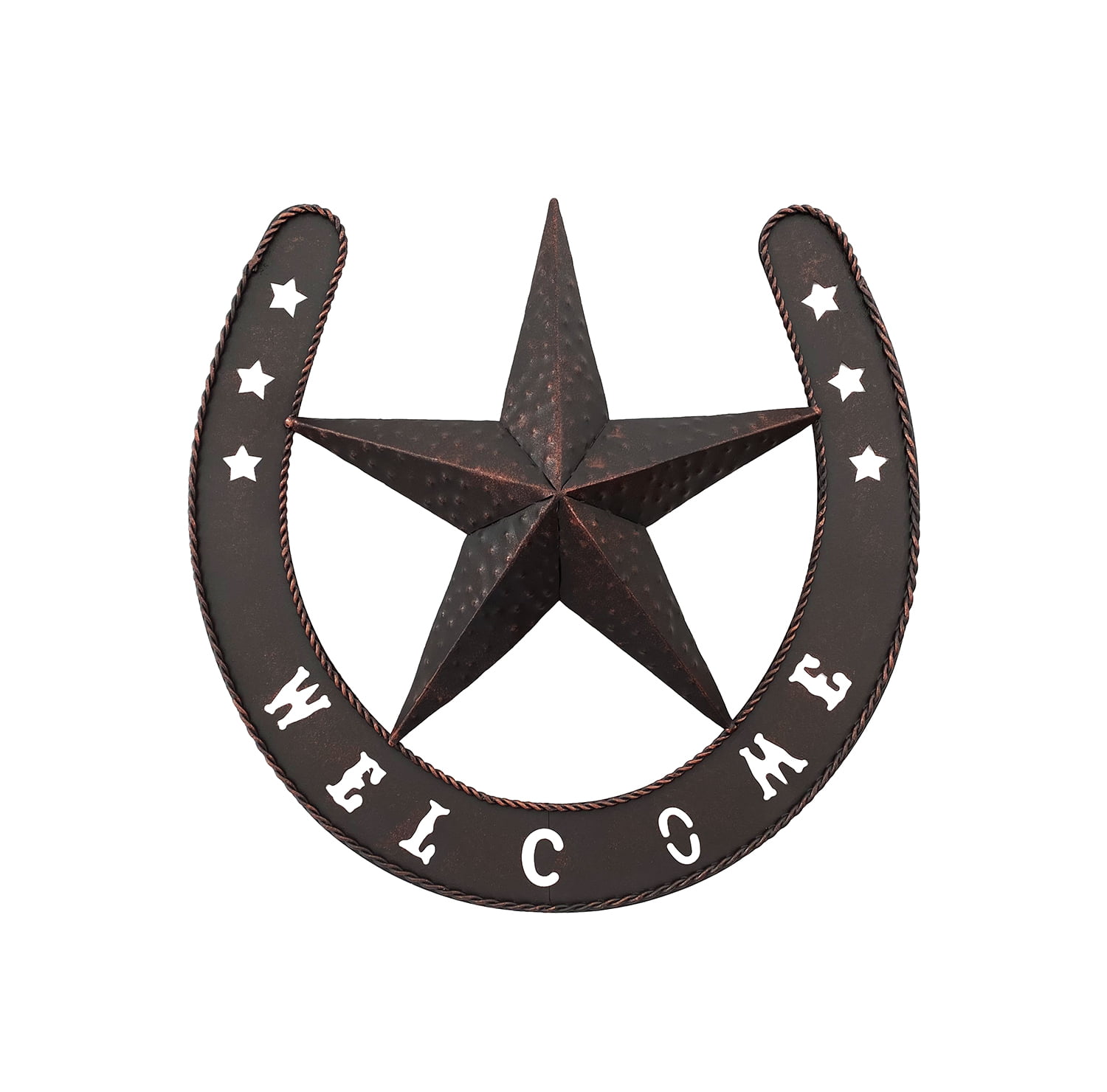 Lucky Cast Iron Horseshoe Texas Lone Star Rustic Ranch Horse Shoe 