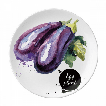 

Eggplant Vegetable Tasty Healthy Watercolor Plate Decorative Porcelain Salver Tableware Dinner Dish
