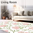 thumbnail image 2 of ODIKA 3'x5' Machine Washable Non-Slip Area Rug, Romantic Garden Bloom With Flowing Vine Details High Traffic Rug, Pink, 553188, 2 of 7