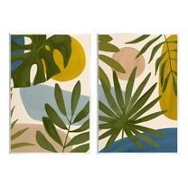 Stupell Industries Tropical Bohemian Plant Leaves Graphic Art Unframed Art Print Wall Art, Set of 2, Design by Victoria Barnes