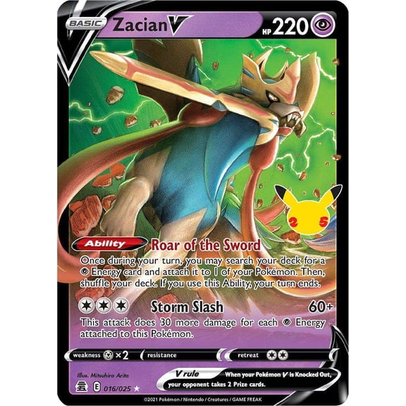 Pokemon Celebrations Ultra Rare Zacian V #16