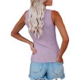 thumbnail image 3 of Sleeveless Women Solid Color Ribbed Knit Tank Tops Summer Casual Cami Tops, 3 of 4