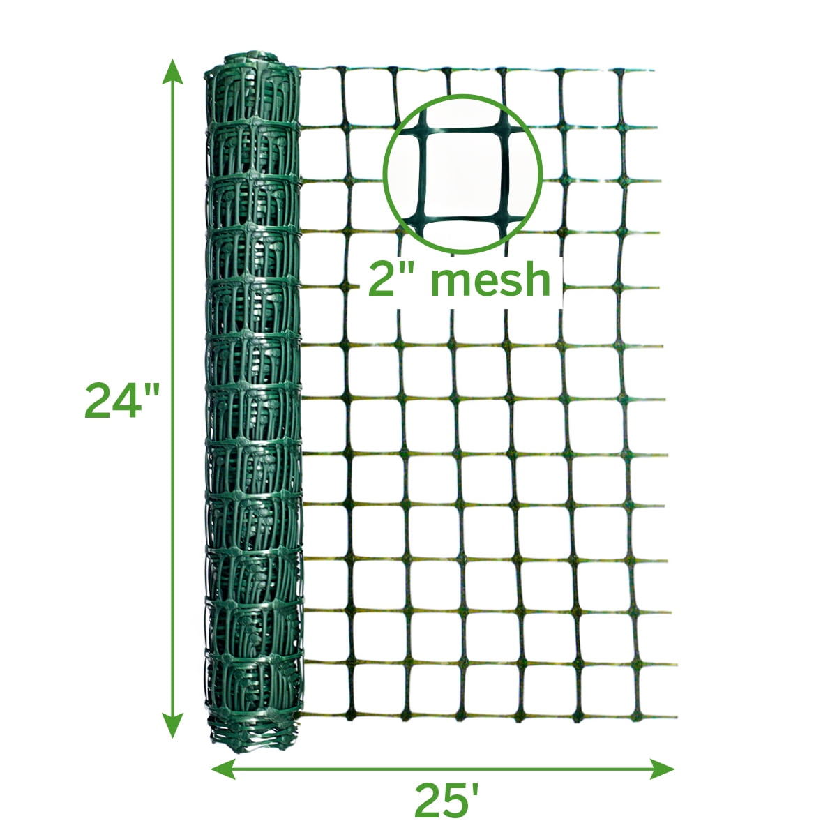 (2 pack) Garden Craft 24in H x 25ft L Green Plastic Fence