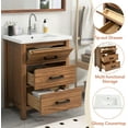 thumbnail image 3 of Bathroom Vanity with Sink 24 Inch Modern Bathroom Sink Cabinet with 3 Storage Drawers Freestanding Bathroom Vanity Cabinet with Single Ceramic Basin Sink, 3 of 7
