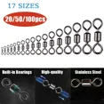 20/50/100pcs Bearing Rolling Swivel Solid Rings Stainless Steel Fishing