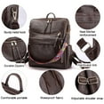 thumbnail image 5 of YOMYM Women Removable Strap Nylon Backpack, Coffee, 5 of 7