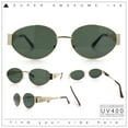 thumbnail image 2 of Womens Classic Retro Dad Fashion Oval Round Metal Rim Sunglasses Gold - Green, 2 of 8