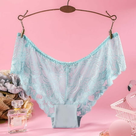 

MRULIC panties for women Women s Comfortable Playful High Waist Hollowed Out Sexy Underwear Light blue + M
