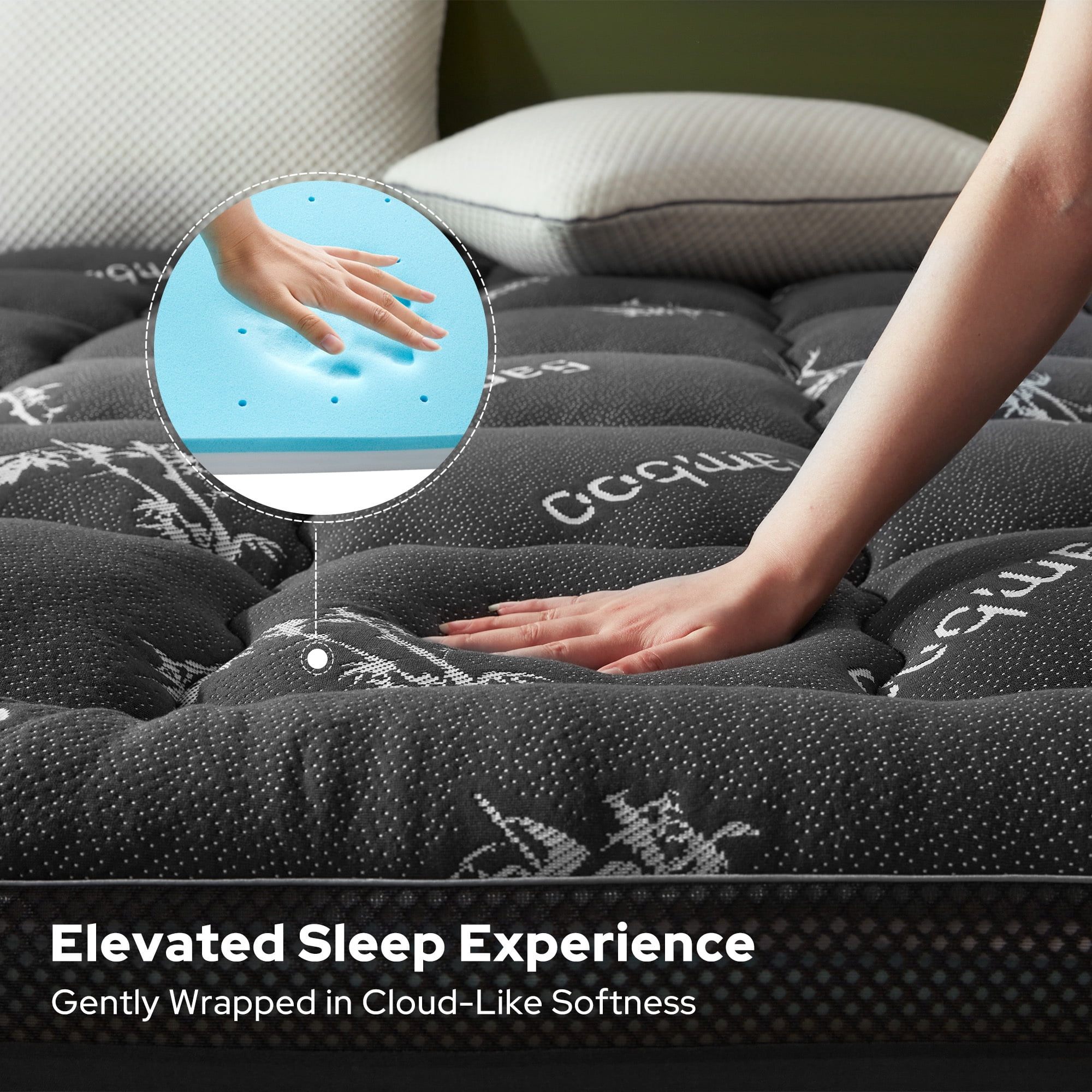 BEDLORE Mattress Topper Full Size, 2" Gel Memory Foam Plus 2" Plush Pillow Top Pad, 4 " Mattress Pad Cover for Back Pain