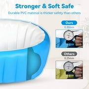 Inflatable Baby Bathtub, Portable Infant Toddler Bathing Tub, Non Slip Travel Bathtub Mini Air Swimming Pool, Foldable Shower Basin for Newborn, Blue