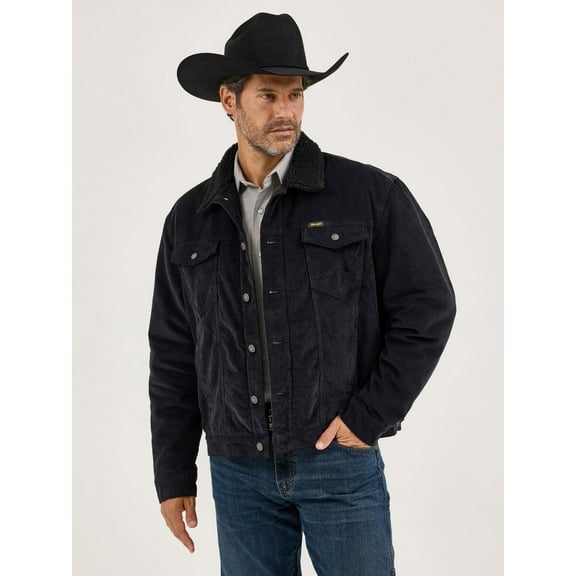 Wrangler Corduroy Sherpa Lined Caviar - Mens Jacket - 112367604