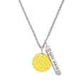 thumbnail image 1 of Delight Jewelry 3/4'' Enamel Water Polo Ball Silvertone Live the Life You Have Imagined Bar Charm Necklace, 23", 1 of 4