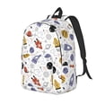 thumbnail image 1 of Disketp Rocket Planets print Canvas Backpack Lightweight Travel Daypack Student Rucksack Laptop Backpack-, 1 of 5