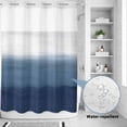 thumbnail image 2 of No Hook Shower Curtain, Navy Blue Ombre Shower Curtains for Bathroom with See Through Top Window, Modern Abstract Art Texture Waterproof & Washable Bath Curtain 60"x72", 2 of 9