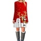 thumbnail image 2 of Vestido corto de ciervo de Navidad para mujer, vestido rojo de manga larga, estampado 3D, cuello redondo, calle, 2 of 4