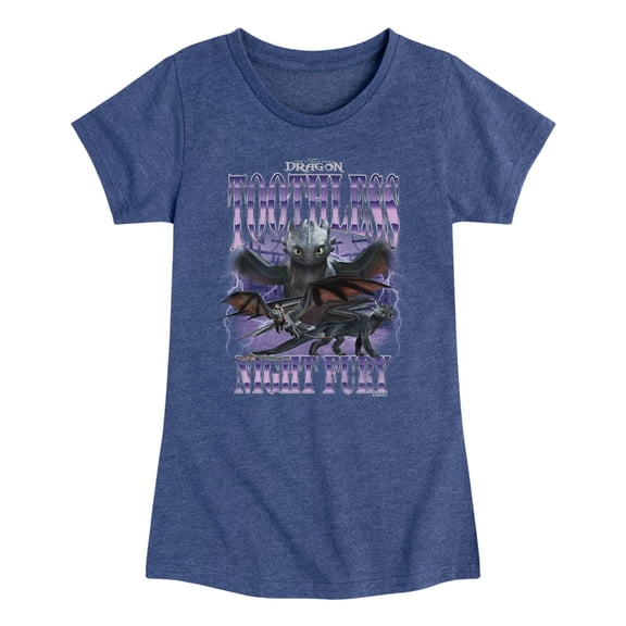 How To Train Your Dragon - Toothless Collage - Youth Girls Short Sleeve T-Shirt