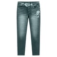 thumbnail image 5 of uublik Pants Capris for Women Stretchy Pants Pull On Jeggings High Waisted Denim Leggings Casual Pants with Pockets, Green, 5 of 6