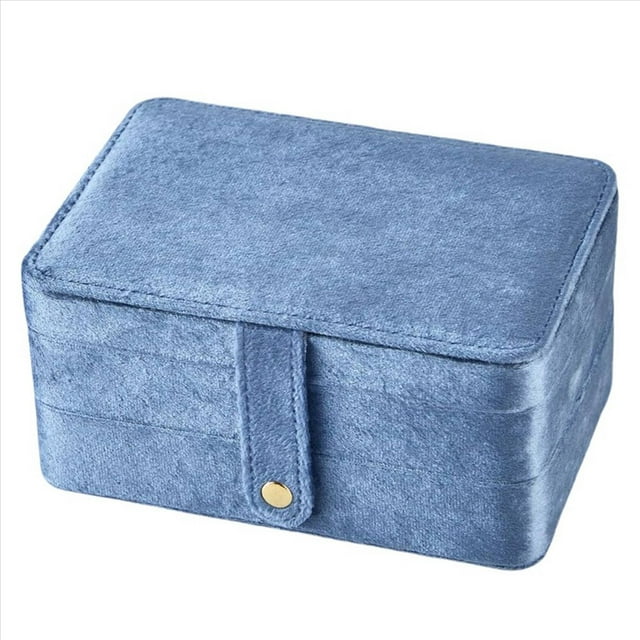 Joyero Pequeño de Terciopelo para Mujer, Joyero Portátil de Viaje de Doble Capa, Joyero Portátil de Almacenamiento para Mujer.