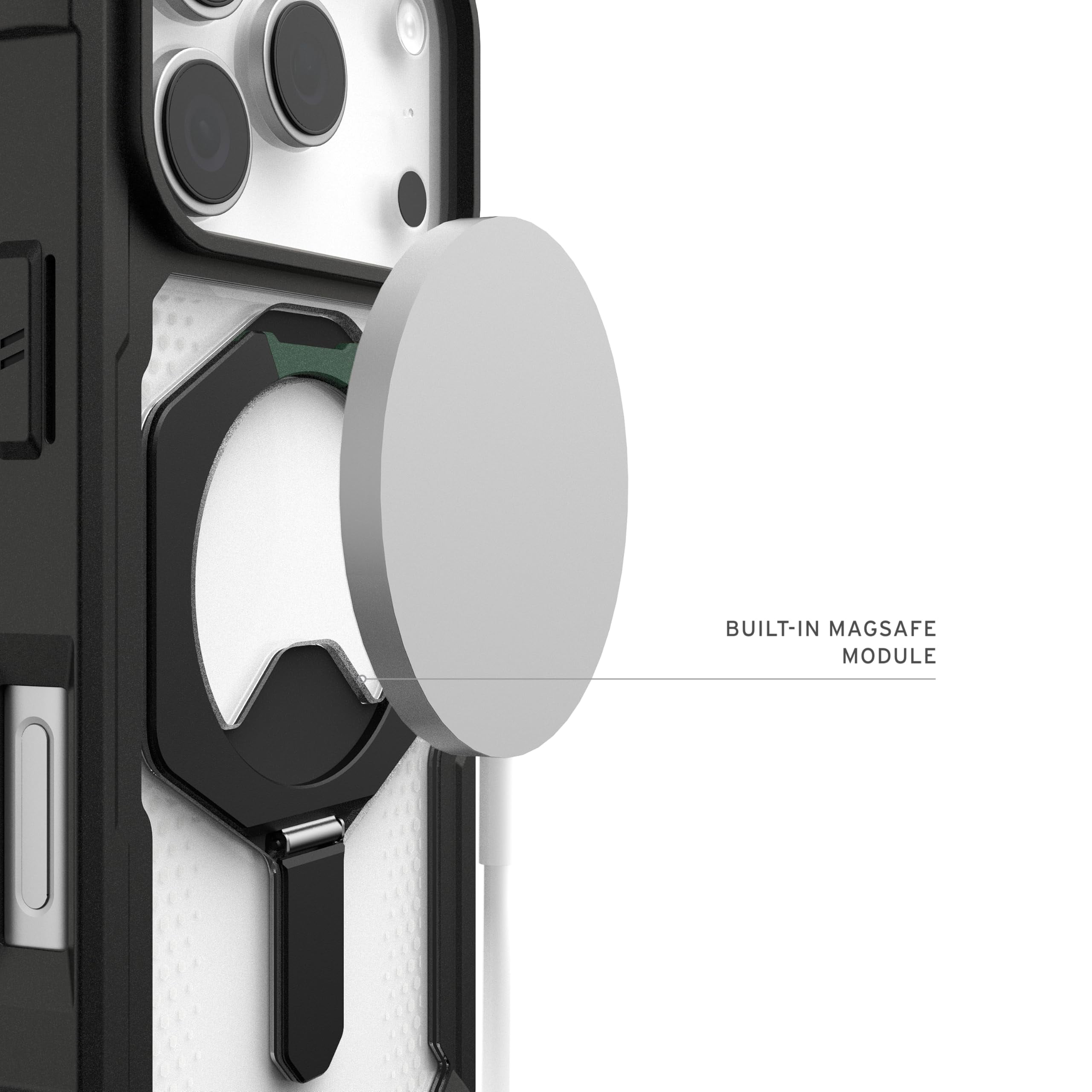 UAG iPhone 17 Pro Case with Kickstand Plasma XTE - Compatible with MagSafe Transparent Military Grade Protective Cover, Black/Clear