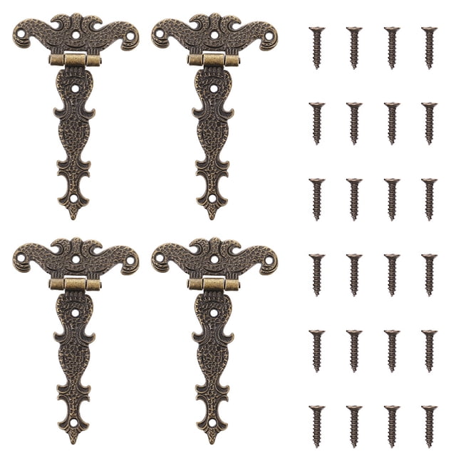 4pcs Vintage Hinges Rustproof Zinc Alloy Light Duty Shed Hinge Gate Strap Hinge